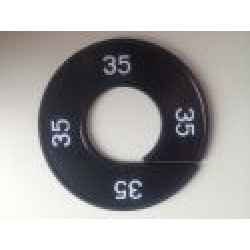 Maatring 9cm zwart/wit 35 