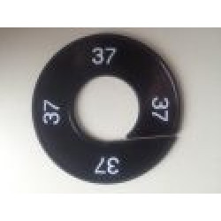 Maatring 9cm zwart/wit 37 