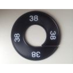 Maatring 9cm zwart/wit 38 