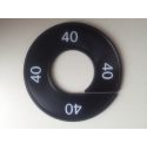 Maatring 9cm zwart/wit 40