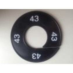 Maatring 9cm zwart/wit 43 