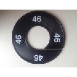 Maatring 9cm zwart/wit 46 