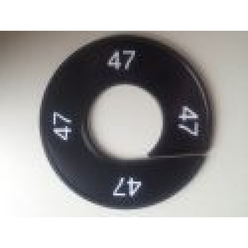Maatring 9cm zwart/wit 47