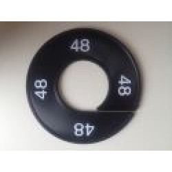 Maatring 9cm zwart/wit 48 