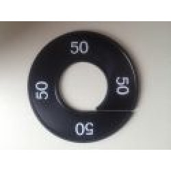 Maatring 9cm zwart/wit 50 