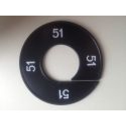 Maatring 9cm zwart/wit 51 
