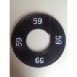 Maatring 9cm zwart/wit 59 