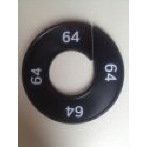 Maatring 9cm zwart/wit 64