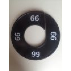 Maatring 9cm zwart/wit 66