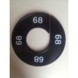 Maatring 9cm zwart/wit 68 
