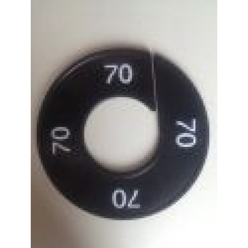 Maatring 9cm zwart/wit 70