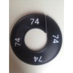 Maatring 9cm zwart/wit 74