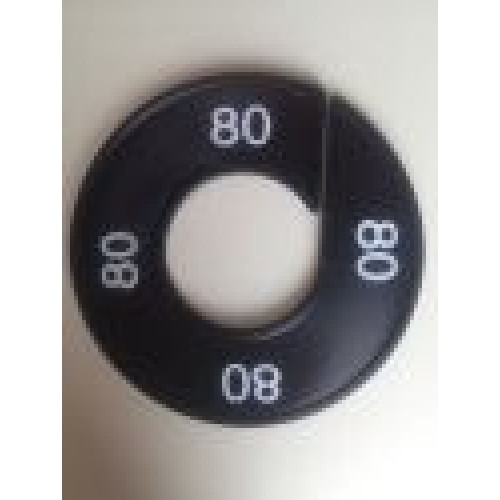 Maatring 9cm zwart/wit 80 