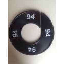 Maatring 9cm zwart/wit 94 
