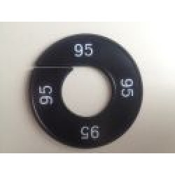 Maatring 9cm zwart/wit 95 