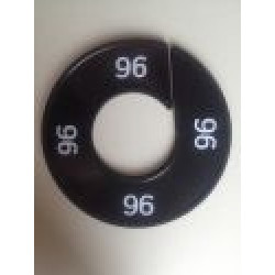Maatring 9cm zwart/wit 96 