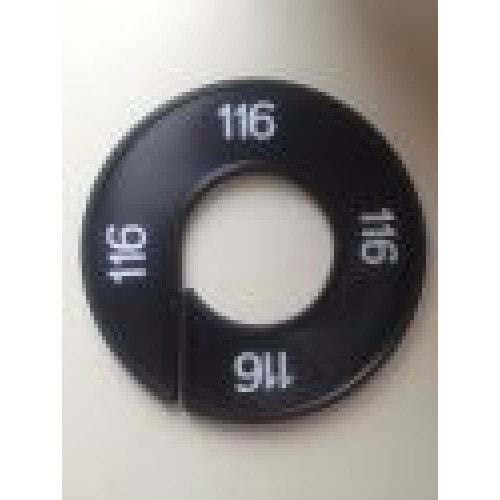 Maatring 9cm zwart/wit 116 