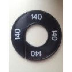 Maatring 9cm zwart/wit 140 