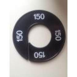 Maatring 9cm zwart/wit 150 