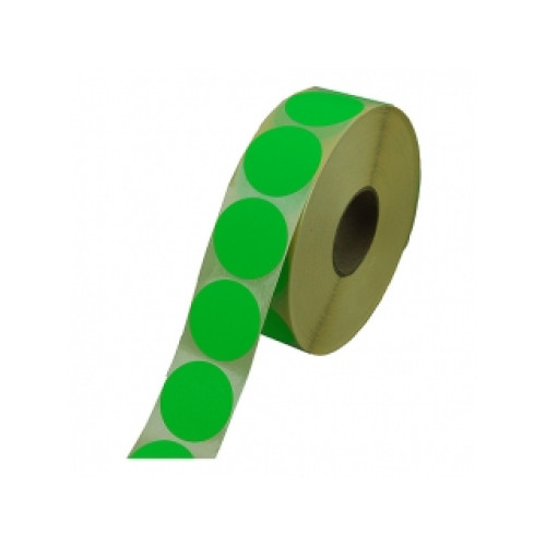 Prijssticker Ø35mm fluor groen 2000/rol Prijssticker Ø35mm fluor groen 2000/rol