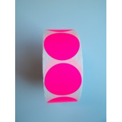 Prijssticker Ø25mm fluor roze 1000/rol 
