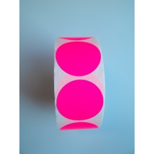 Prijssticker Ø25mm fluor roze 1000/rol Prijssticker Ø25mm fluor roze 1000/rol