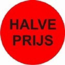 Etiket fluor rood 35mm Halve Prijs 500per rol Td27513241 Etiket fluor rood 35mm Halve Prijs 500per rol Td27513241