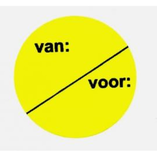 Prijssticker Ø35mm fluor geel Van/Voor 500/rol Td27501692 Prijssticker Ø35mm fluor geel Van/Voor 500/rol Td27501692